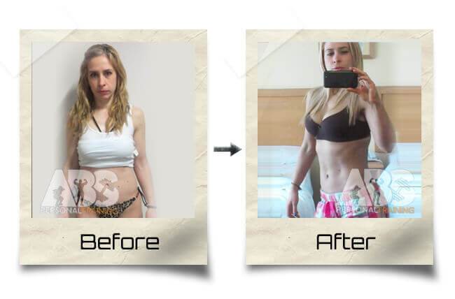 The Abs Gym - Before After Photo - Woman got leaner and stronger